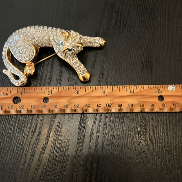 For Lisa Vintage large cat shoulder pin/brooch, rhinestone - Picture 2 of 4
